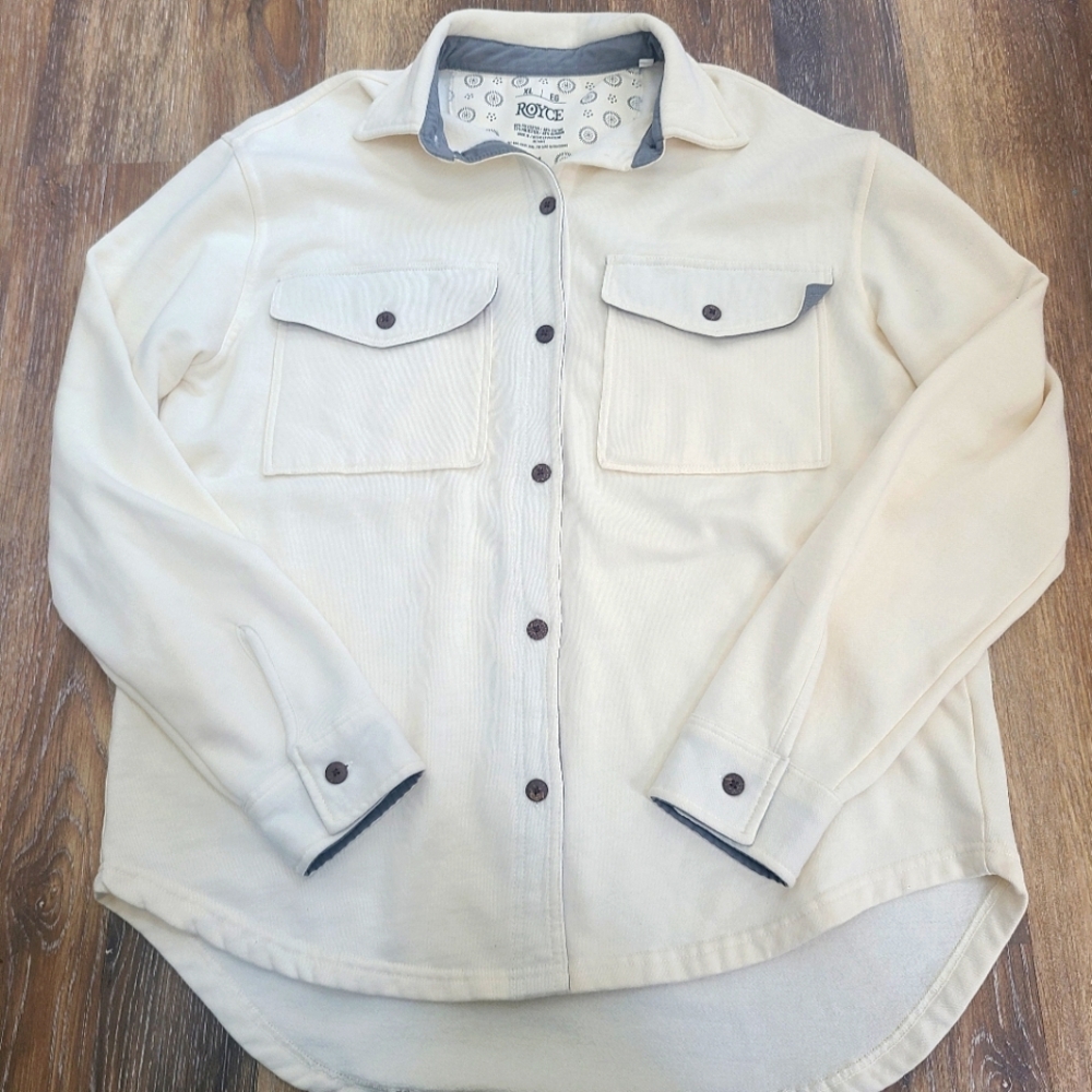 Royce Fleece Button Down Jacket Mens Size XL